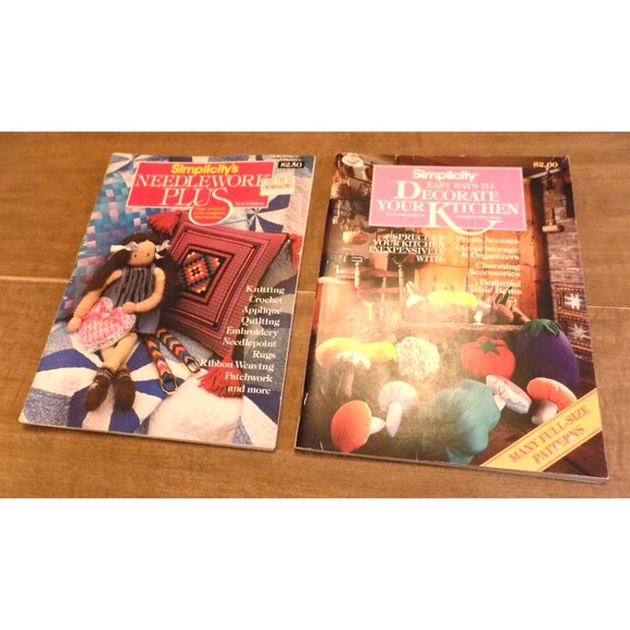 Vtg Simplicity Sewing Guide Books with Full Size Patterns Needleworking 1980s - Picture 1 of 10